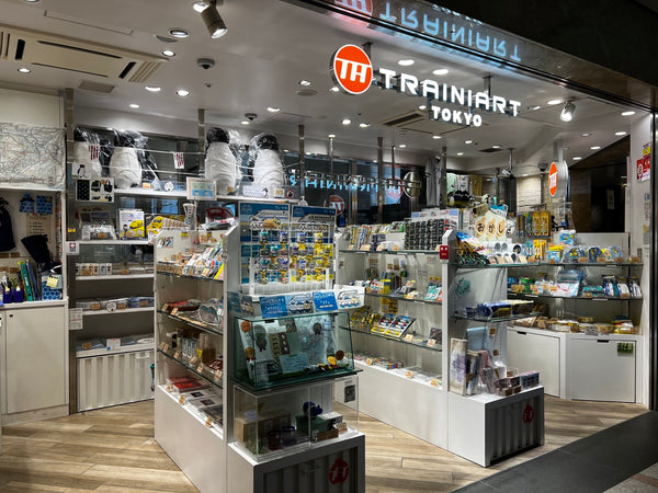 Shop front of a train-themed concept store Trainiart in Tokyo Station