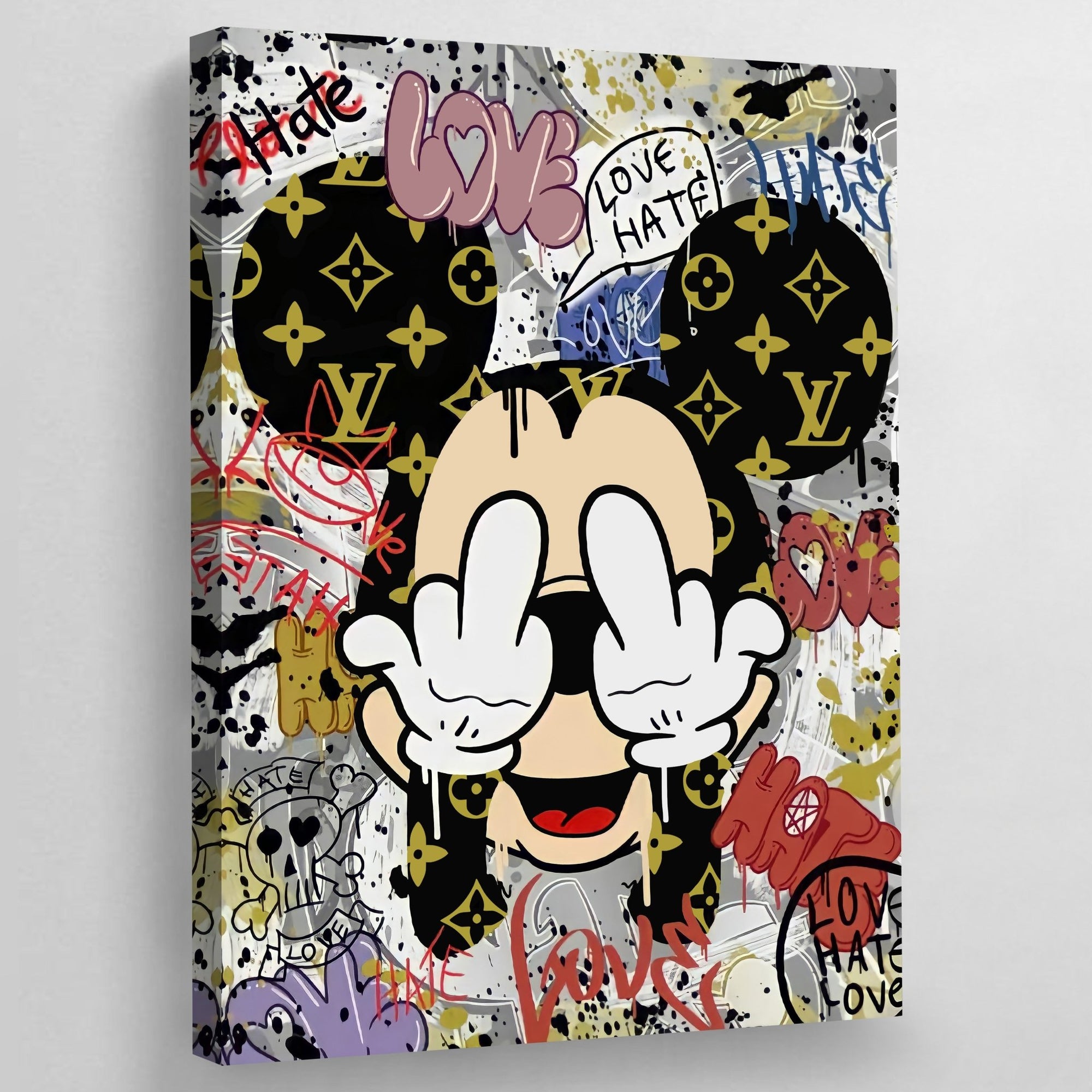 Tableau déco Minnie Mouse sac Louis Vuitton Street Art Disney Mickey -  Tableau Deco