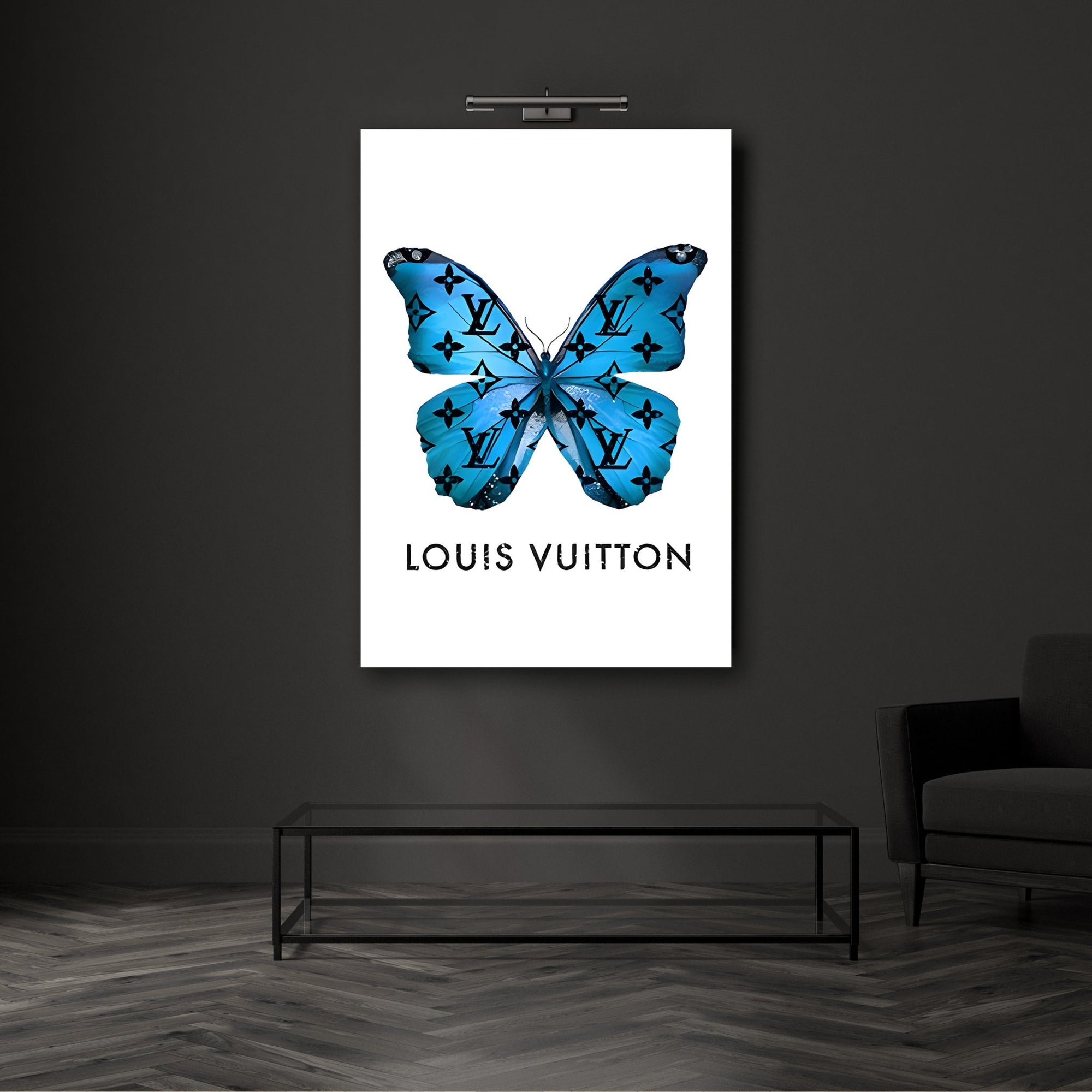 Tableau Louis Vuitton ❤️ lèvres rouges d'or impression sur toile lv3