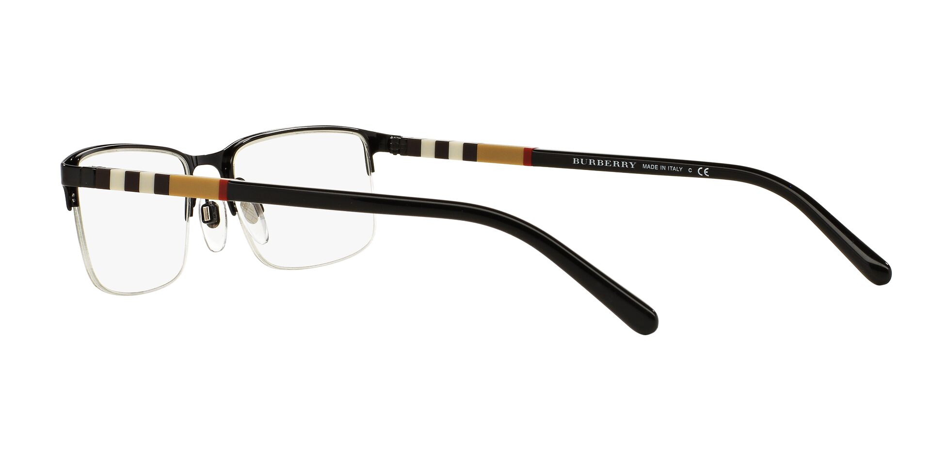 BURBERRY Black Rectangle Nylon (Semi-Rimless) Eyeglasses 0BE1282100155 –  CFSvision