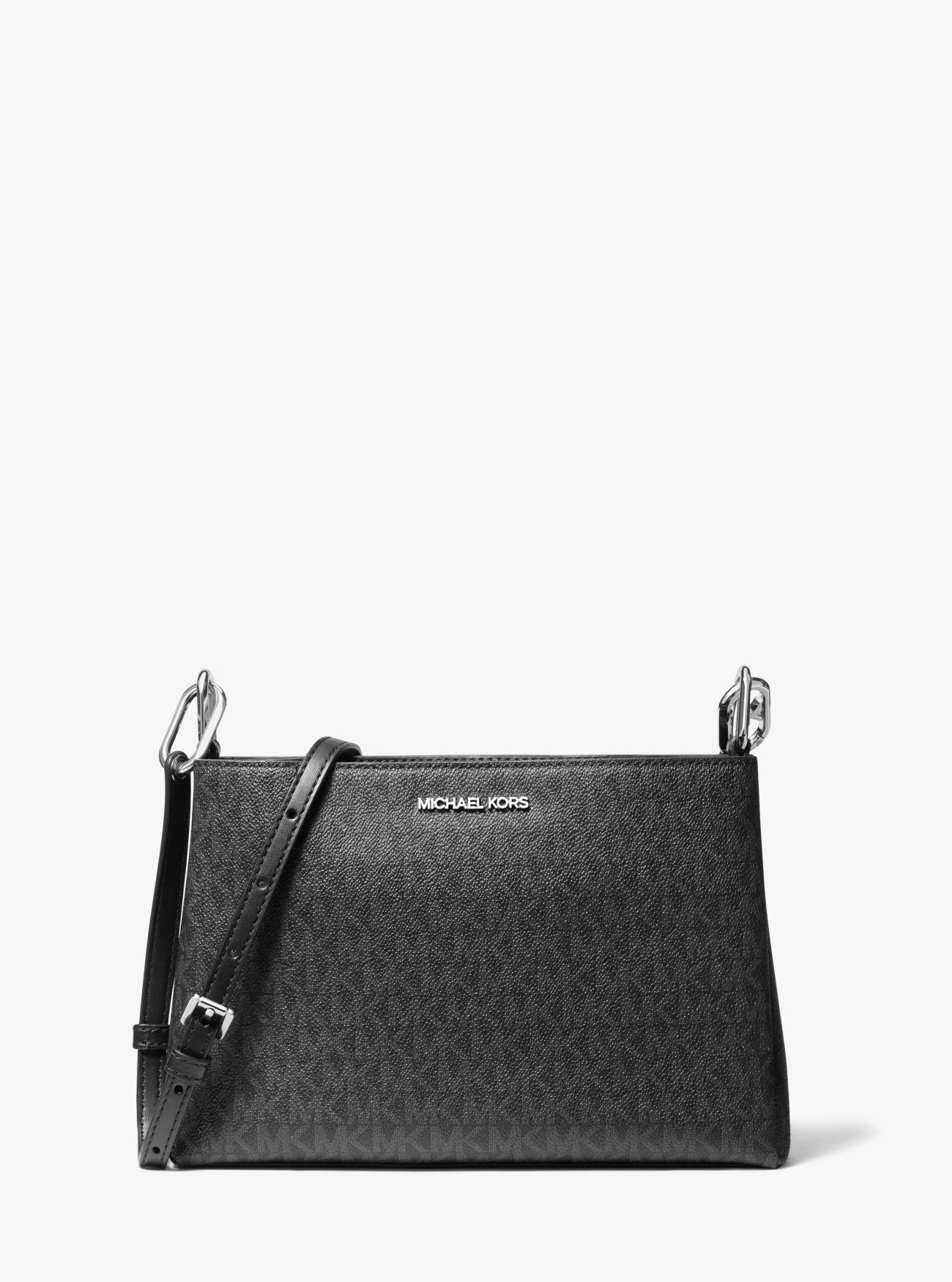 MICHAEL KORS: Trisha Medium Crossbody- negra – Luxe México