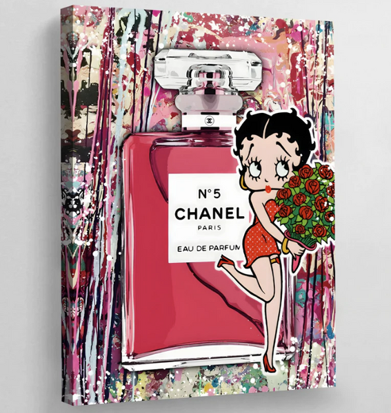 Chanel No. 5 in Pink and Purple by Coco Chanel Poster & Canvas Prints