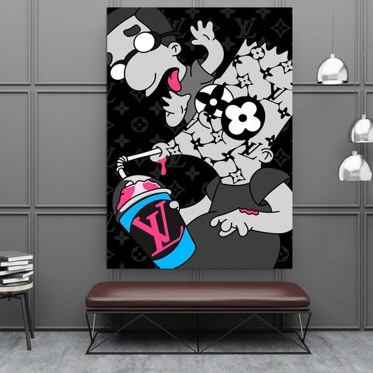 Mickey Mouse Canvo - LV Canvas Wall Art - Cartoon Canvas Painting