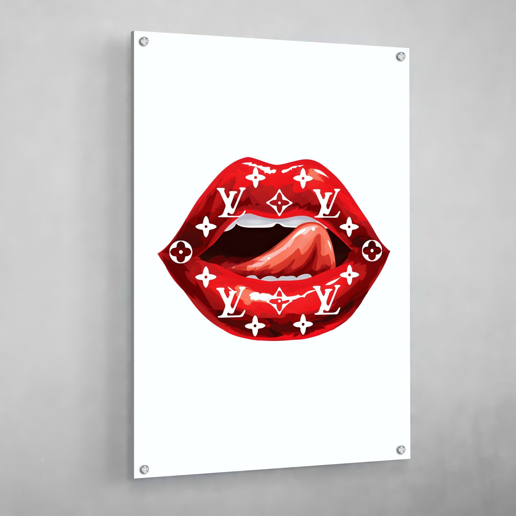 Louis Vuitton Lips (Purple) Fashion Glam Pop Art Modern Graffiti Wall Art