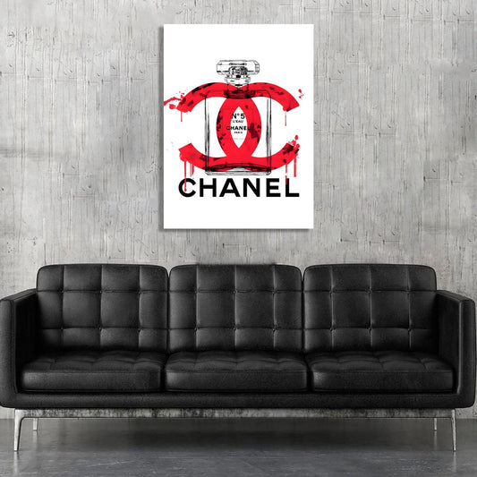 Black and Gold Chanel Wall Art | Luxury Art Canvas