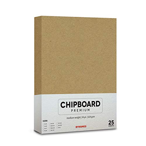 50 Sheets Chipboard 8.5 x 11 inch - 30pt (point) Medium Weight Brown K —  MagicWater Supply