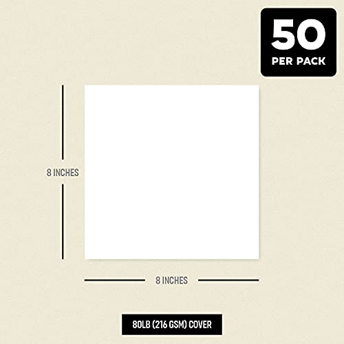 12 x 12 Square Cardstock | 80lb Cover White Thick Card Stock Paper -  Smooth Finish | For Scrapbooking, Arts and Crafts, Wedding Invitations