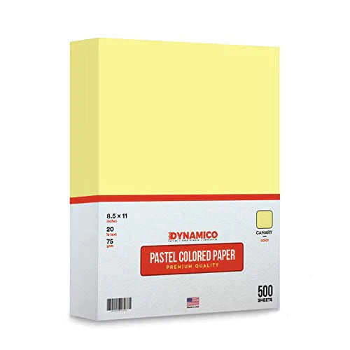 Canary Pastel Colored Paper – 8.5 x 11 (Letter Size) – Perfect for  Documents, Invitations, Posters, Flyers, Menus, Arts and Crafts | 20lb Bond