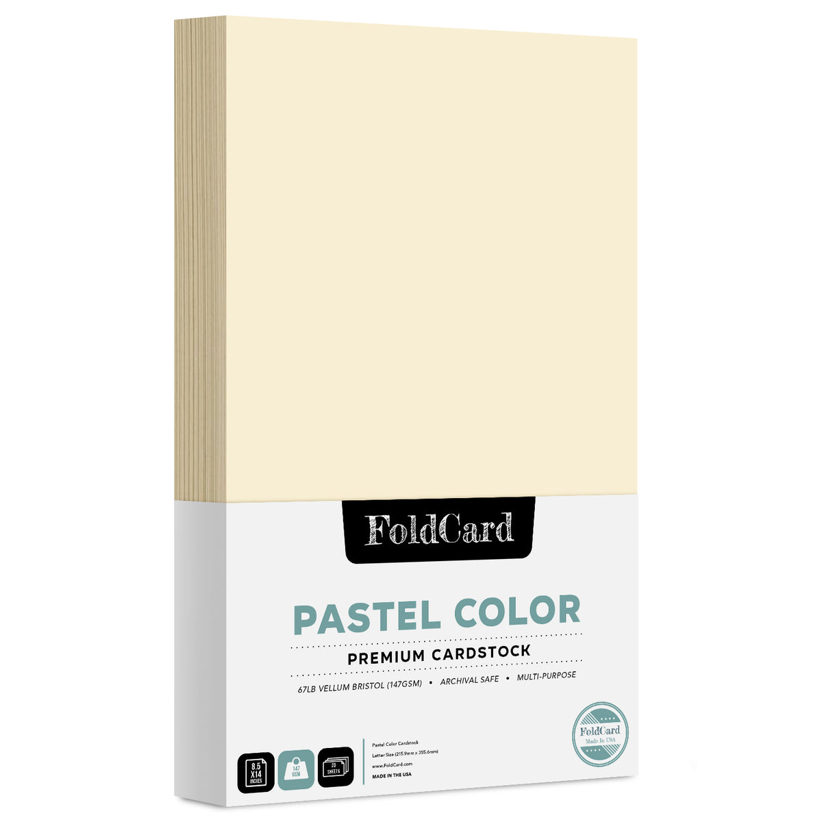 Premium Quality Pastel Color Cardstock: 8.5 x 11 - 50 Sheets of 67lb Cover  Weight