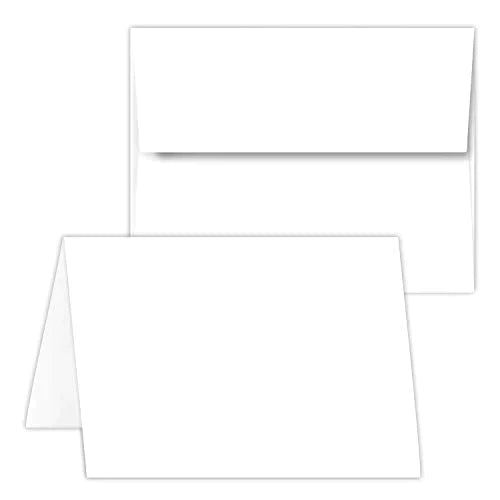 Blank Greeting Cards w/ Envelopes - White Matte , 5.5x 8.5, 25