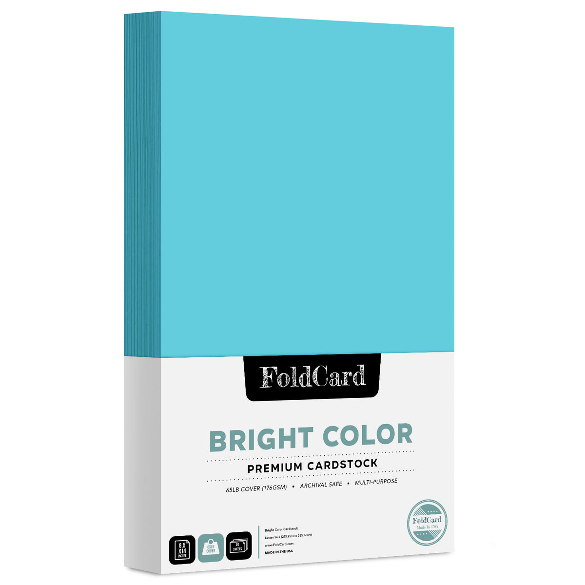 Premium Quality Bright Color Cardstock: 8.5 x 11 - 50 Sheets of 65lb Cover  Weight