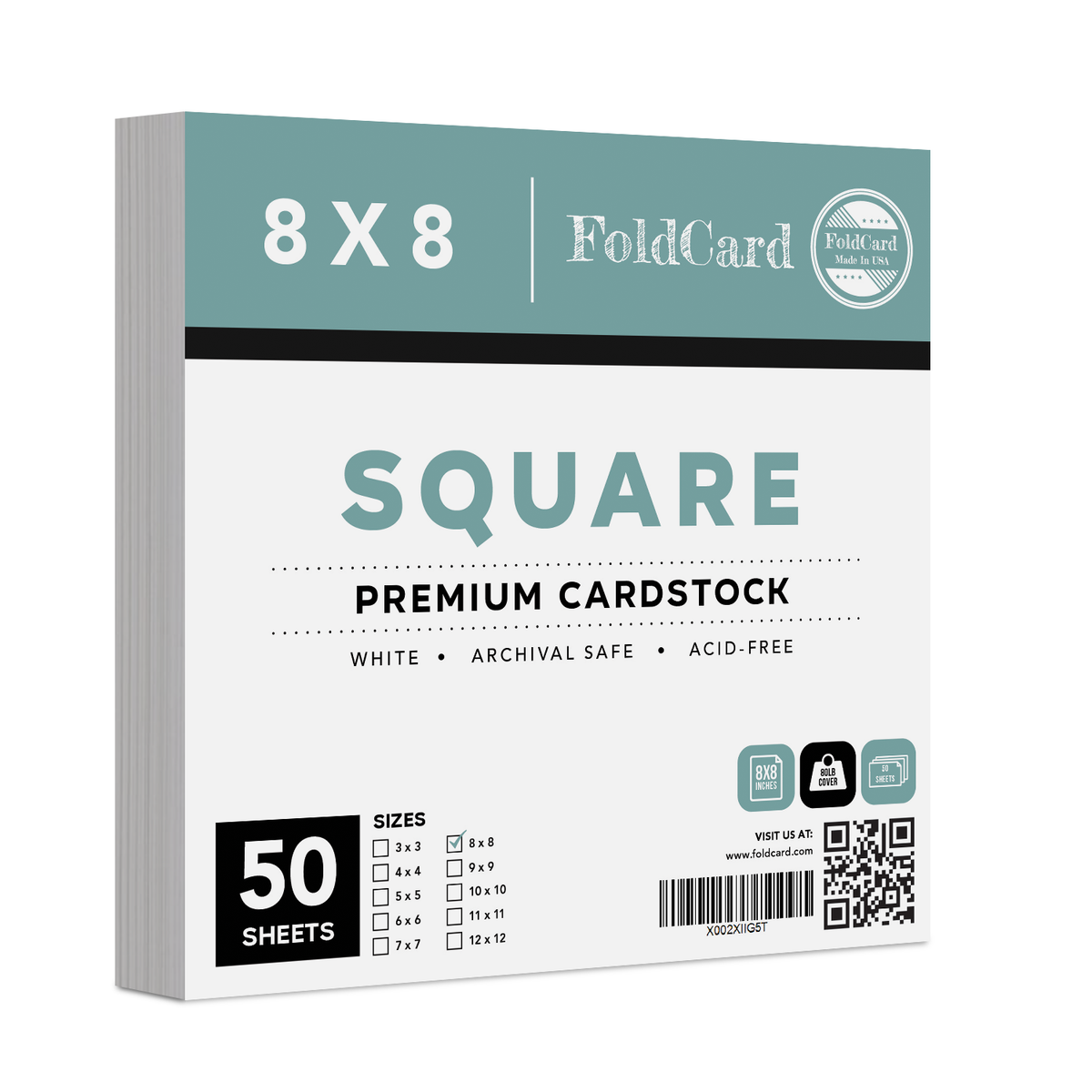 White Square Cardstock - 10
