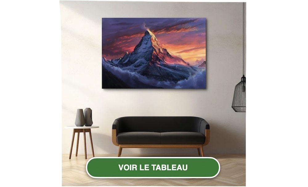 Peinture À L'Huile Paysage De Montagne