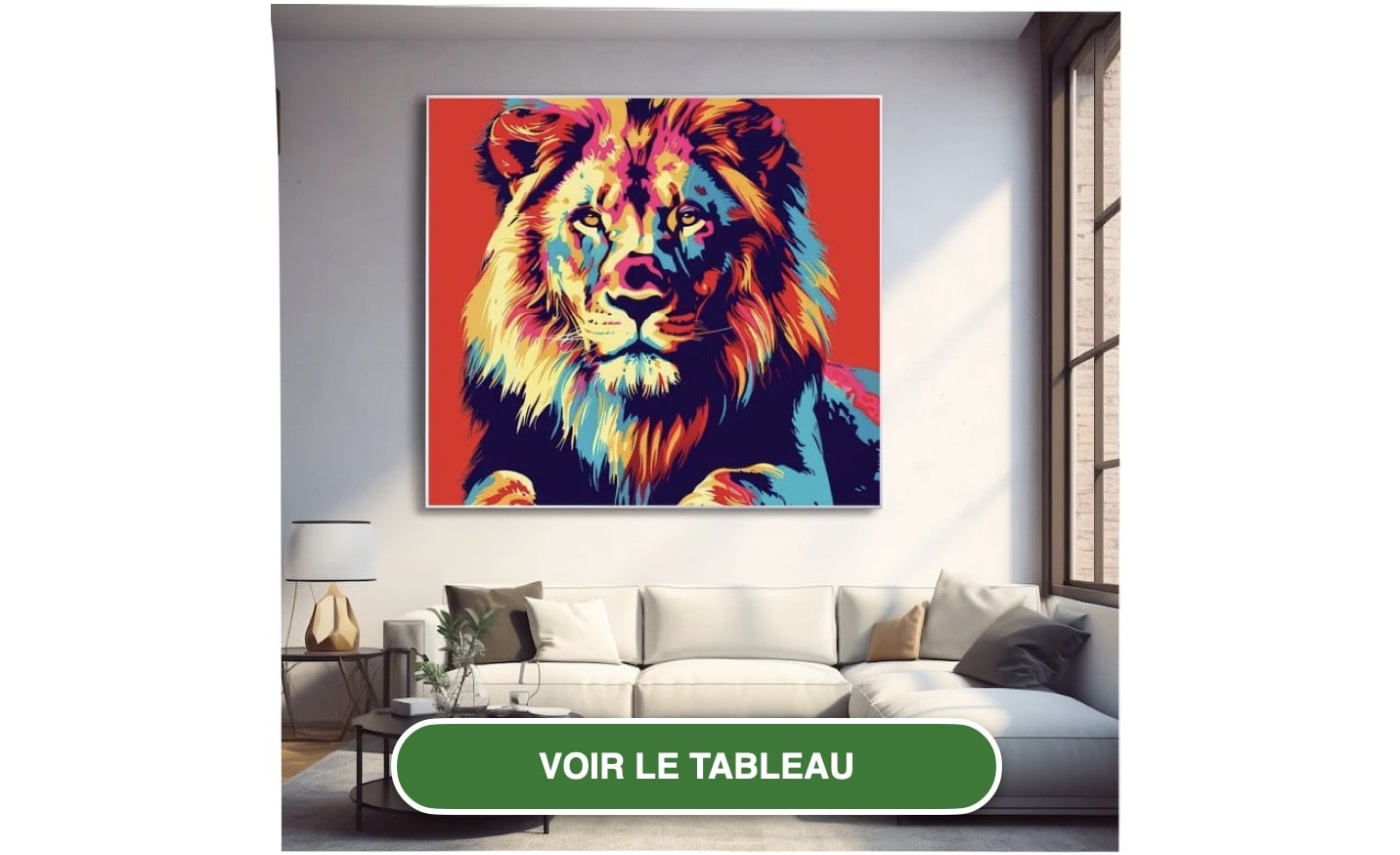 Tableau Lion Pop Art