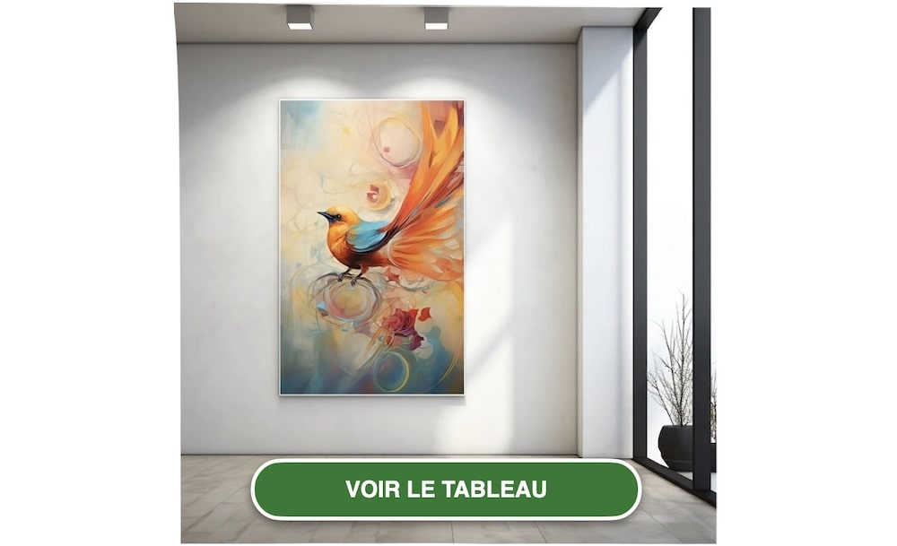 Tableau Moderne Abstrait Oiseau