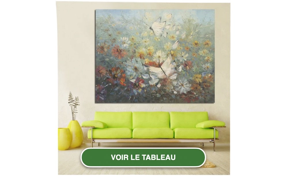 ▷ Tableau d'un papillon doré avec de beaux reliefs