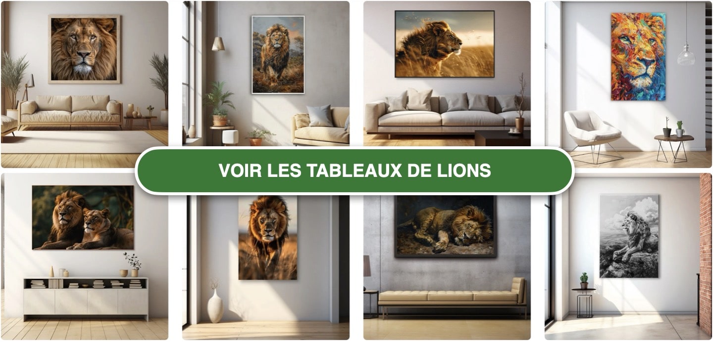 tableaux lions