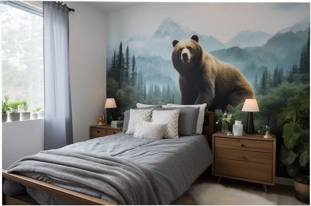 art mural chambre ours