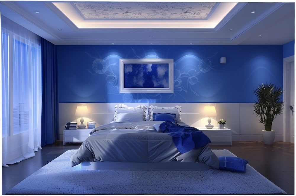 chambre couleur bleue
