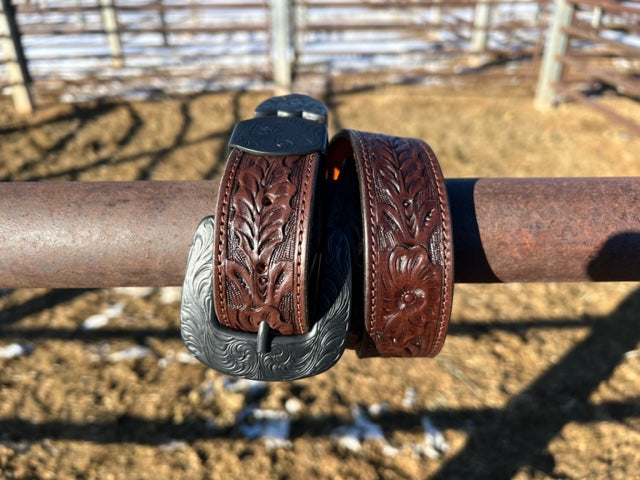 Wild Wild West Hand Tooled Leather Belt