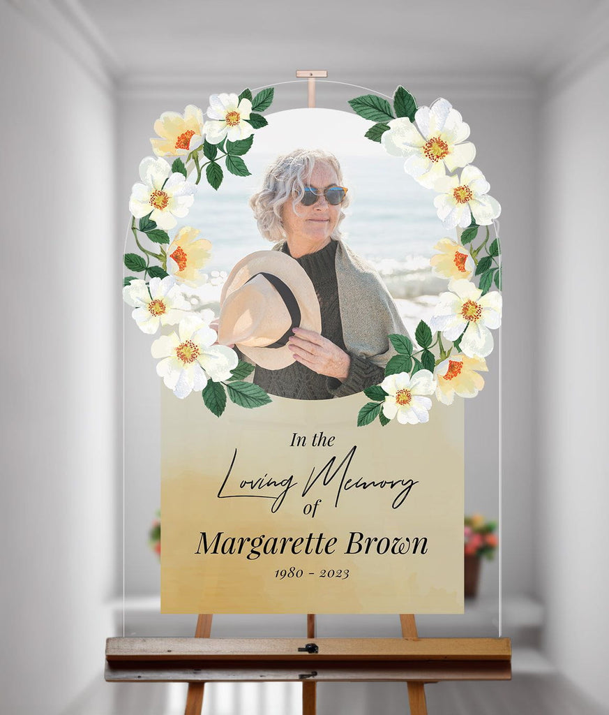 Photo Funeral Welcome Signage Greenery Life Celebration Memorial Sign