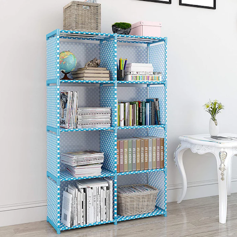 Blue bookshelf 