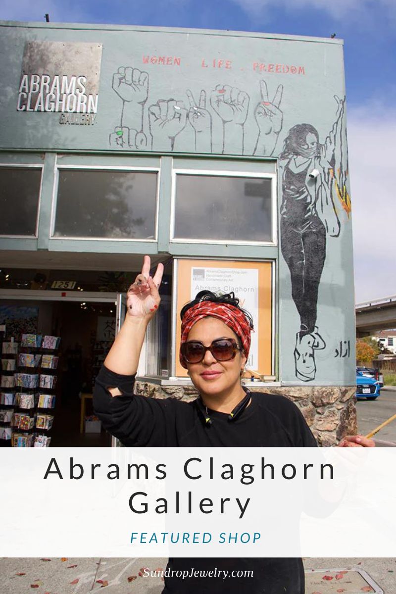 Abrams Claghorn Gallery in Albany Califonia, profiled on the Sundrop Jewelry blog