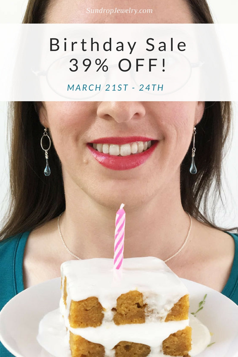 Birthday sale - 39% off store wide at SundropJewelry.com