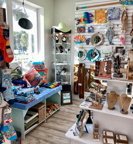 Art, jewelry, hats, pillows, socks and more at Cindy's Gift Shop in St. Augustine, Florida