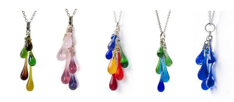 Little drops of Sunshine: Cascade Necklaces in a rainbow of colors!