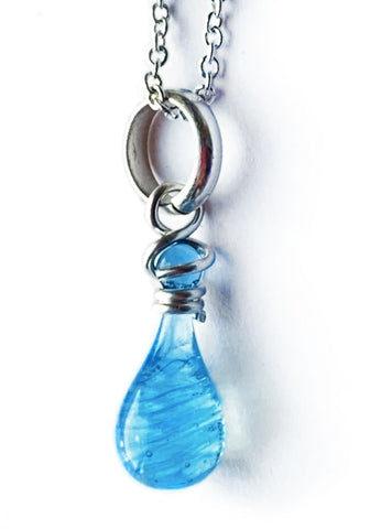Baby blue swirling Demi Pendant Necklace - one of a kind