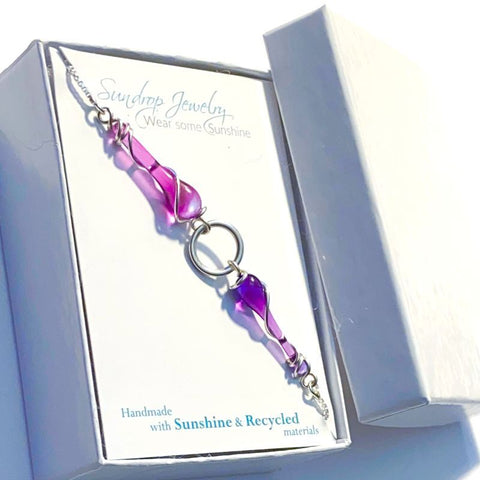 Custom Libra Bracelet in pink and purple for Mother's Day!