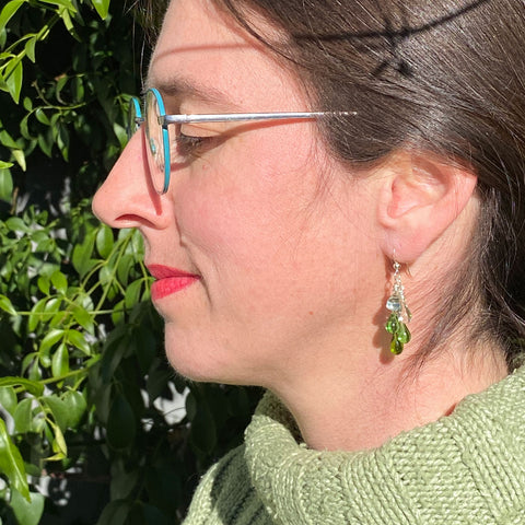 100% recycled earrings are green in every way!  Sauvignon Blanc Sonoma Earrings by Sundrop Jewelry
