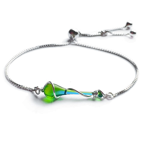 Celia Bracelet in two tone blue and green, now available in a fully-adjustable style!