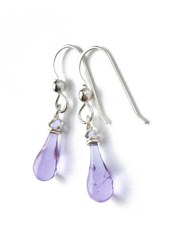 Dainty lavender teardrop earrings are back in stock!