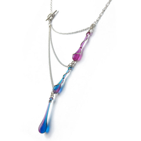Asymmetric statement necklace - Aurora Statement Necklace by Sundrop Jewelry