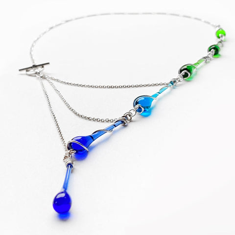 Asymmetric ombre necklace - Borealis Necklace, new by Sundrop Jewelry