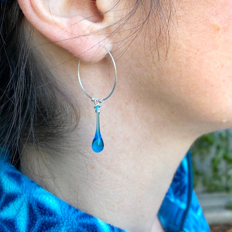 Hoop earrings are now available in all the colors, including these popular turquoise - perfect for December!