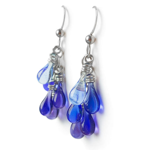 Sonoma Earrings in ombre Syrah color.  All except the top teardrop is actually made from the same glass!