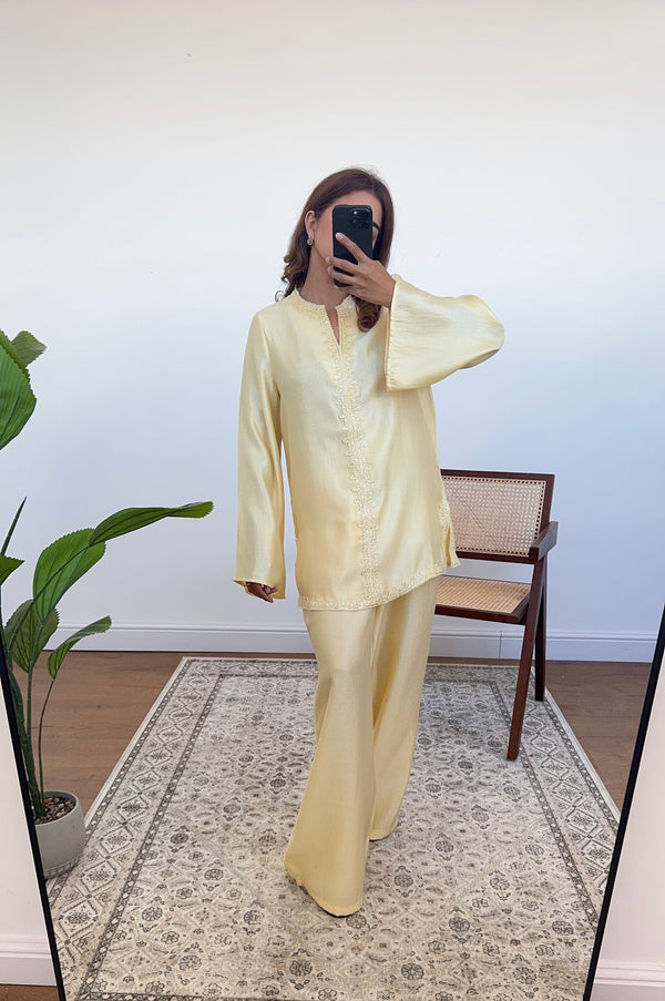 Butter yellow lace coord- romy
