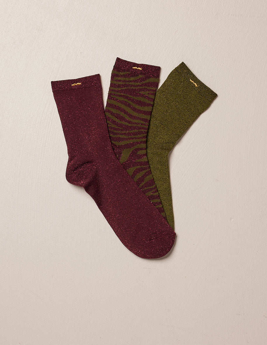 Coffret de 7 chaussettes femme à paillettes et colorées