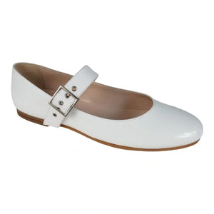 1041 - White Patent Leather Strap for Girl by London Kids - London Kids Shoes 