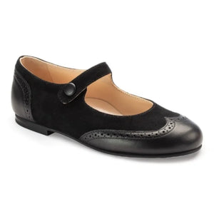 1560 - Black Soft Leather Strap for Girl by London Kids - London Kids Shoes 