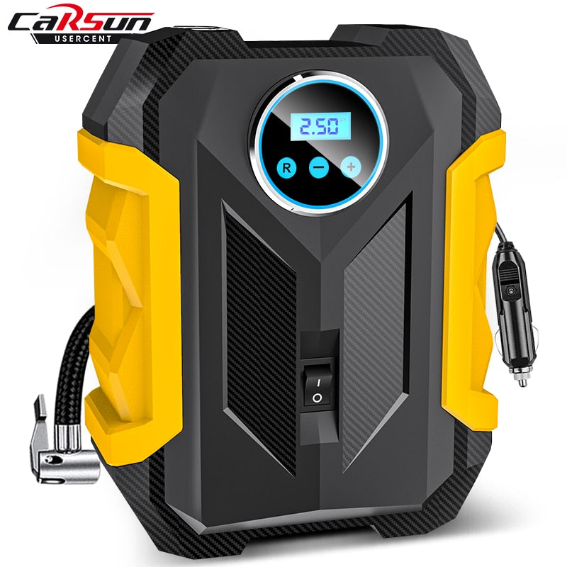 Tire Inflator with LED Light for Motorcycle Car