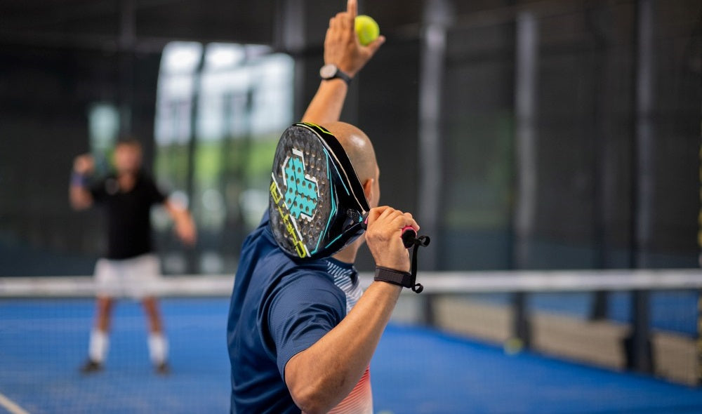 two friends playing pickleball