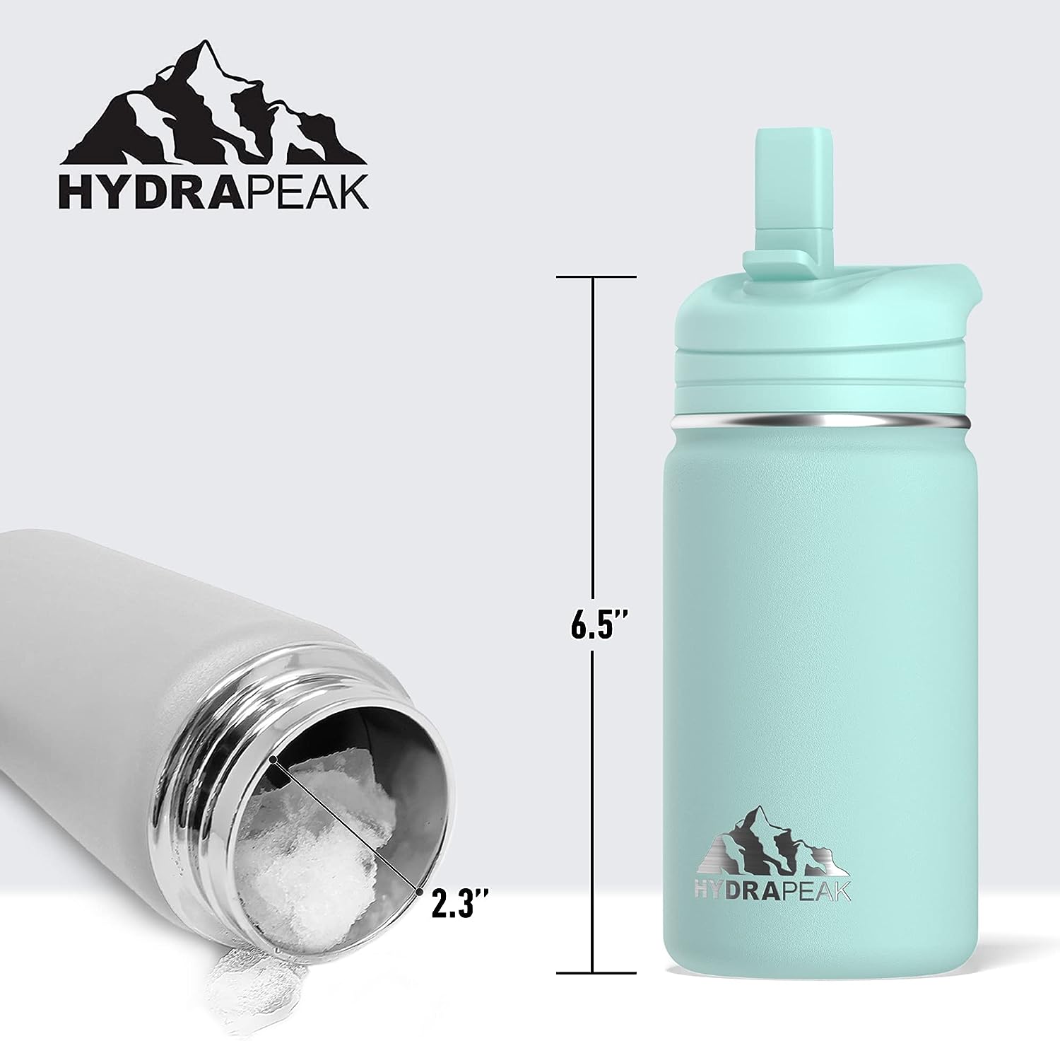 Hydrapeak 18oz Stainless Steel Vacuum Insulated Thermos Food Jar Kids Thermos for Hot Food and Cold Food, Wide Mouth Leak-Proof, Aqua