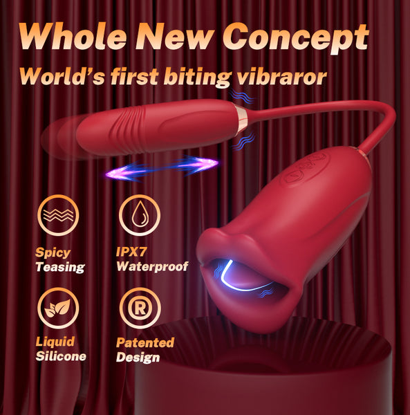 Mouth Biting Vibrator And Thrusting Vibration Bullet Stimulator