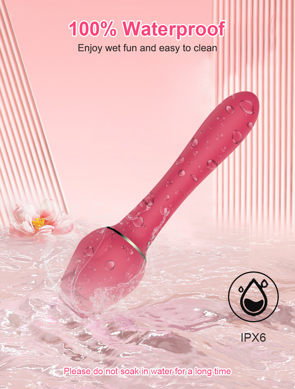 Rose Vibrator with Clit Sucking Stimulator S4