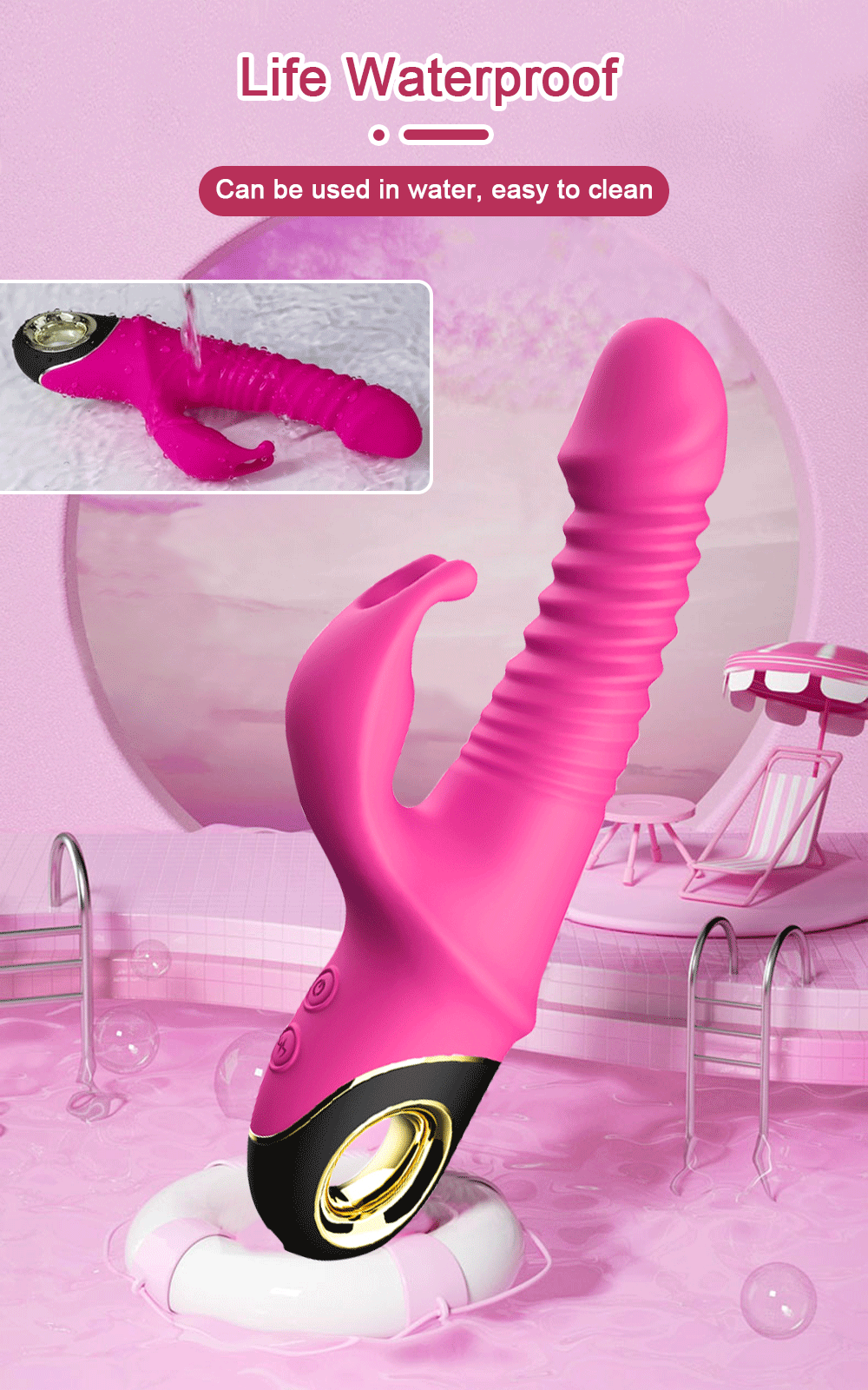 360° Rotating and Thrusting Vibrator with Clit Vibration V7