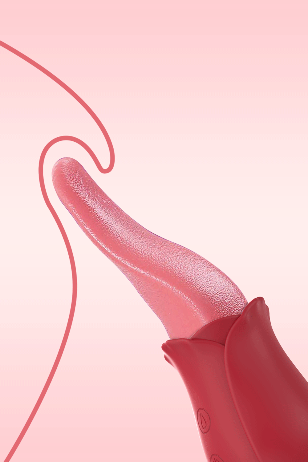 Super Realistic Soft Tongue Licker with Rose Vibrating Base S5